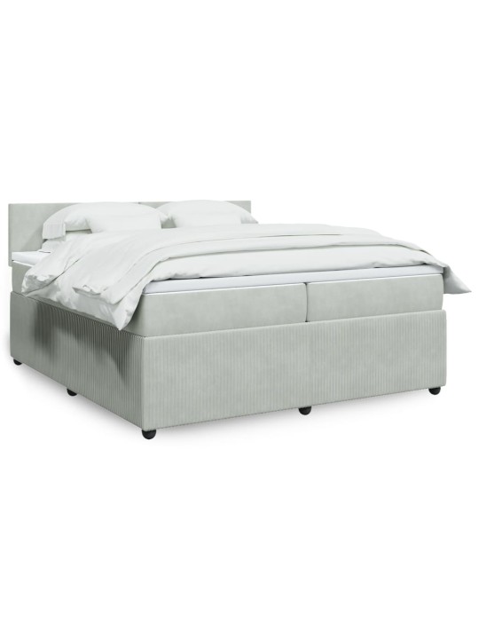 Box spring postel s matrací světle šedá 200x200 cm samet