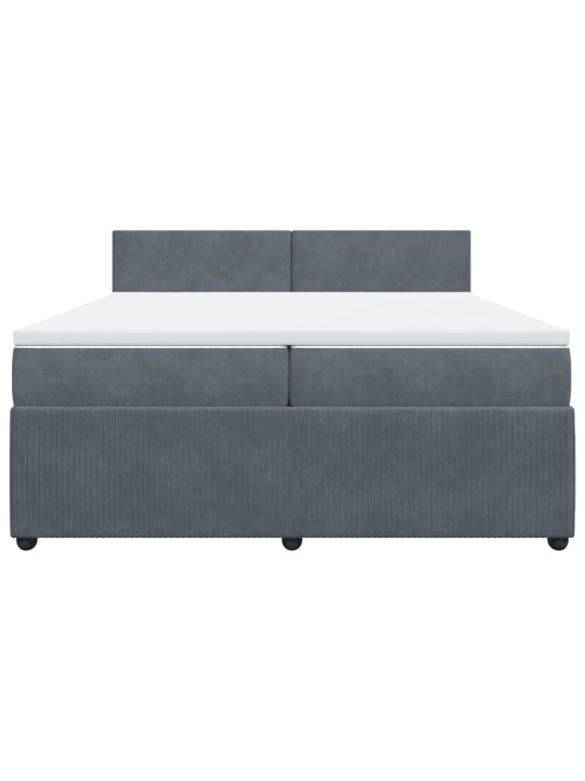 Box spring postel s matrací tmavě šedá 200x200 cm samet