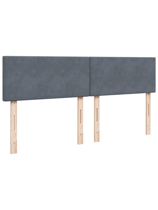 Box spring postel s matrací tmavě šedá 200x200 cm samet