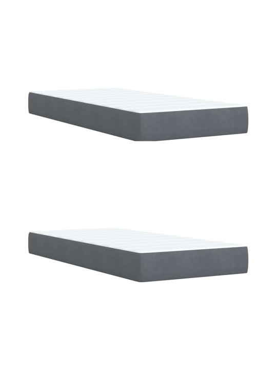 Box spring postel s matrací tmavě šedá 200x200 cm samet