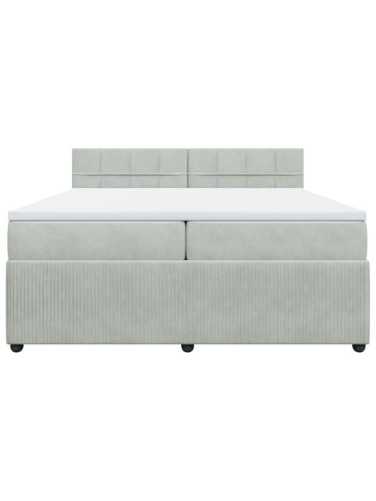 Box spring postel s matrací světle šedá 200x200 cm samet