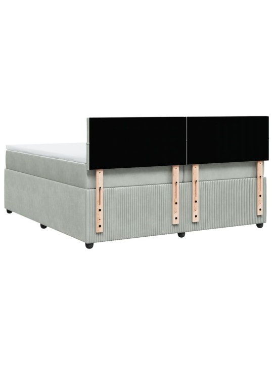 Box spring postel s matrací světle šedá 200x200 cm samet