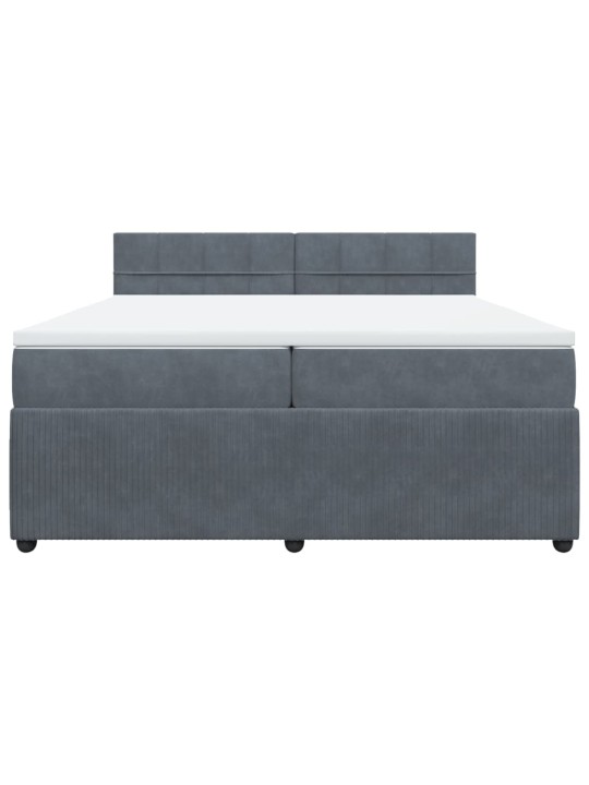 Box spring postel s matrací tmavě šedá 200x200 cm samet