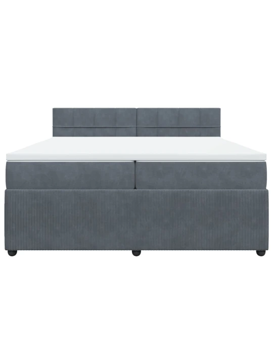 Box spring postel s matrací tmavě šedá 200x200 cm samet