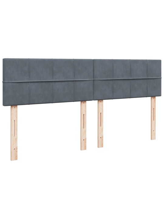 Box spring postel s matrací tmavě šedá 200x200 cm samet