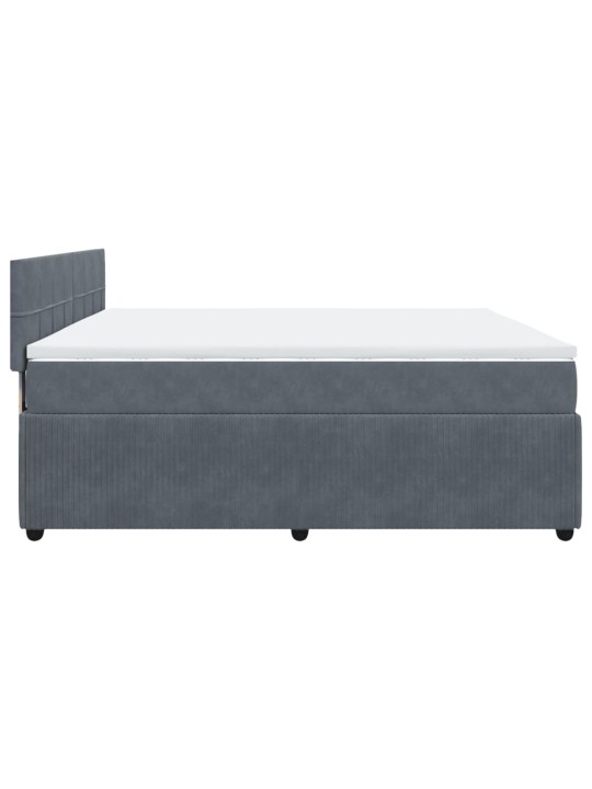 Box spring postel s matrací tmavě šedá 200x200 cm samet