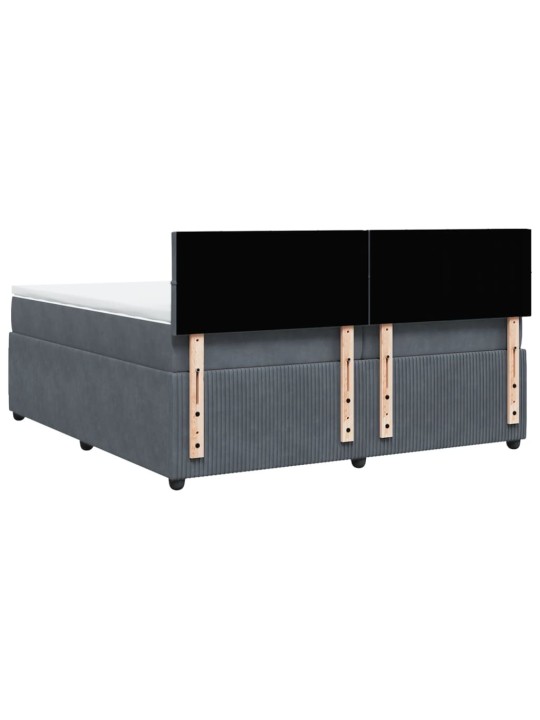 Box spring postel s matrací tmavě šedá 200x200 cm samet