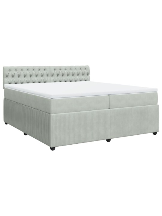 Box spring postel s matrací světle šedá 200x200 cm samet