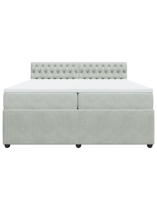 Box spring postel s matrací světle šedá 200x200 cm samet