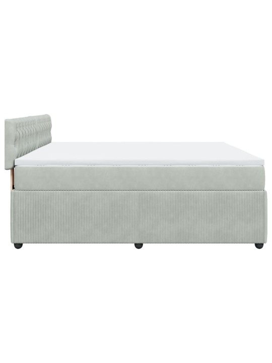 Box spring postel s matrací světle šedá 200x200 cm samet