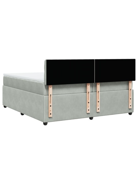 Box spring postel s matrací světle šedá 200x200 cm samet
