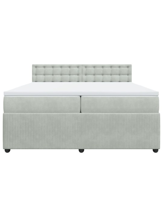 Box spring postel s matrací světle šedá 200x200 cm samet