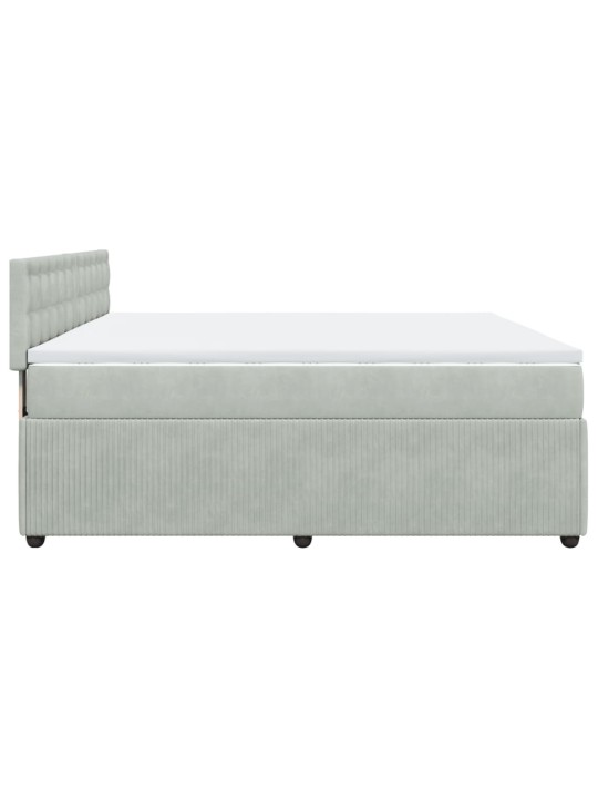 Box spring postel s matrací světle šedá 200x200 cm samet