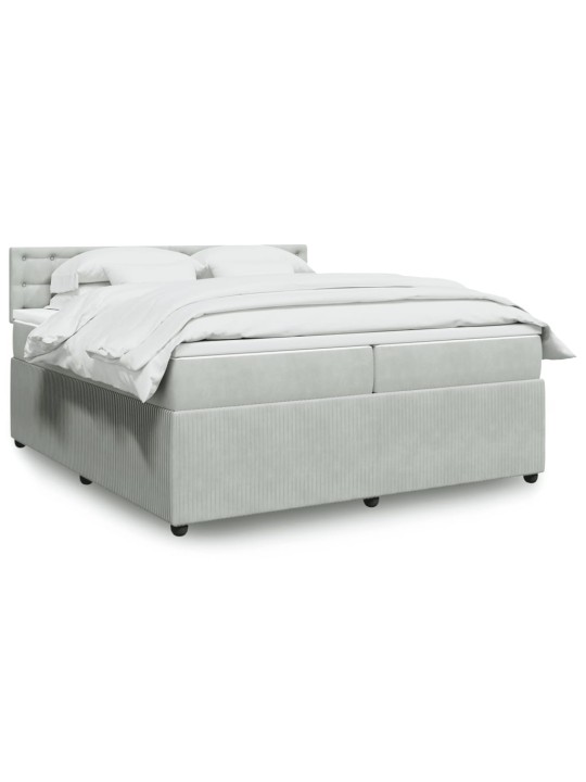 Box spring postel s matrací světle šedá 200x200 cm samet
