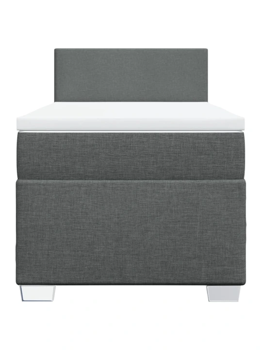 Box spring postel s matrací tmavě šedá 80 x 200 cm textil