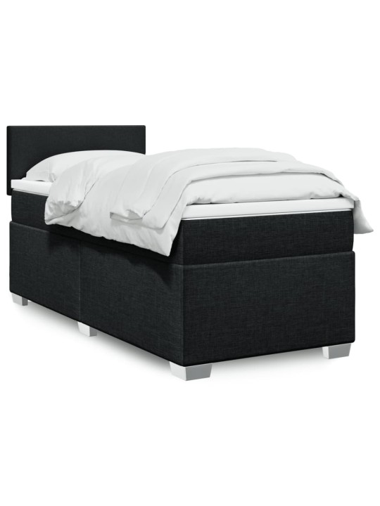 Box spring postel s matrací černá 80 x 200 cm textil
