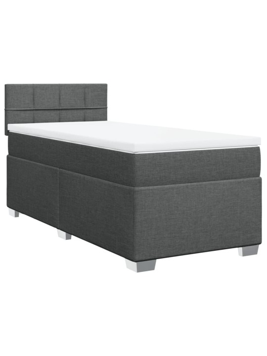 Box spring postel s matrací tmavě šedá 80 x 200 cm textil