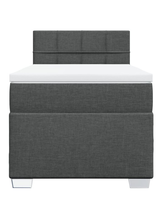 Box spring postel s matrací tmavě šedá 80 x 200 cm textil