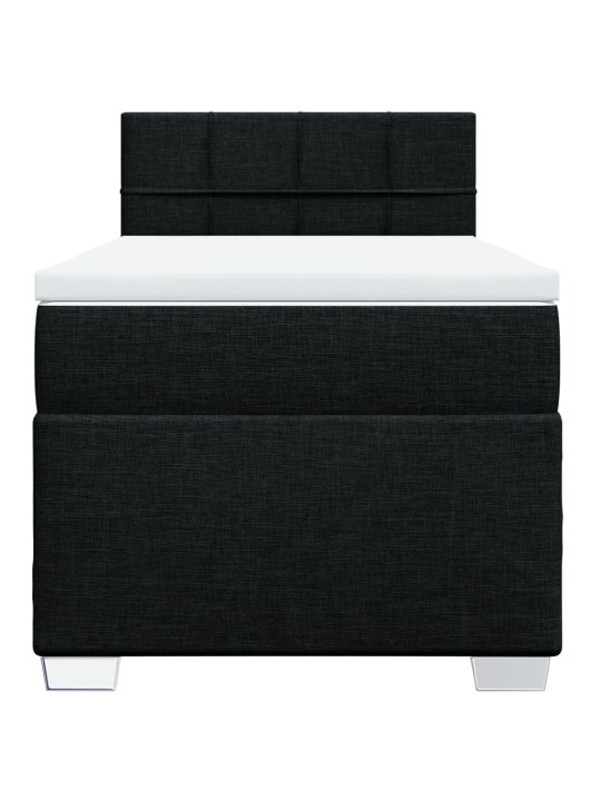 Box spring postel s matrací černá 80 x 200 cm textil