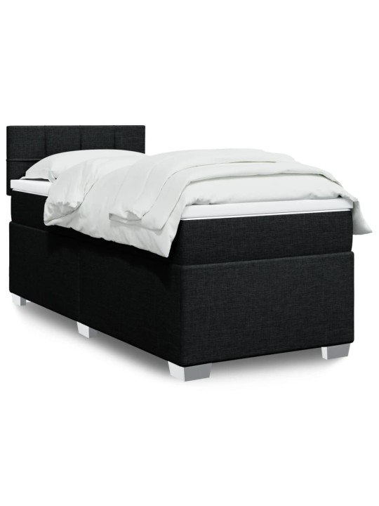 Box spring postel s matrací černá 80 x 200 cm textil