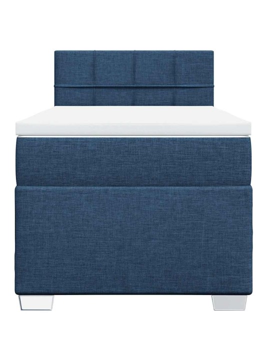 Box spring postel s matrací modrá 80x200 cm textil