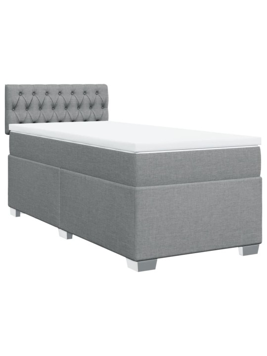 Box spring postel s matrací světle šedá 80 x 200 cm textil