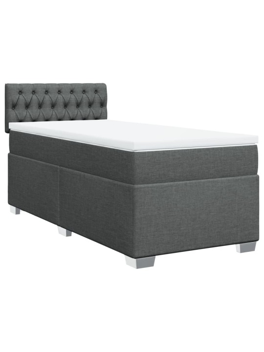 Box spring postel s matrací tmavě šedá 80 x 200 cm textil