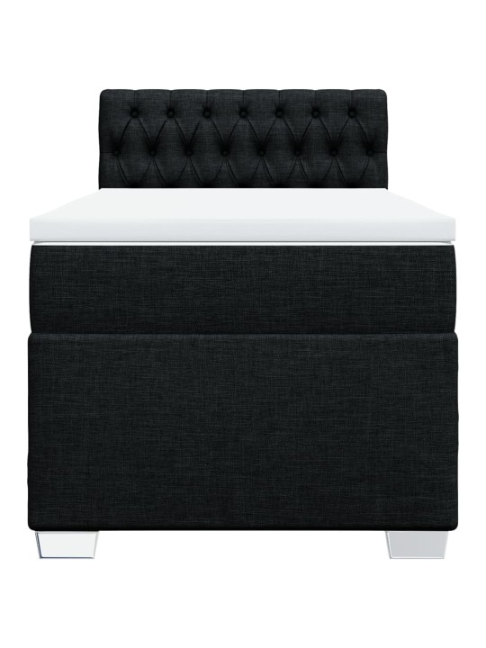 Box spring postel s matrací černá 80 x 200 cm textil