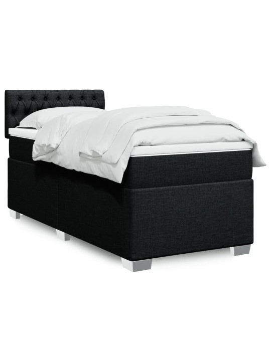 Box spring postel s matrací černá 80 x 200 cm textil