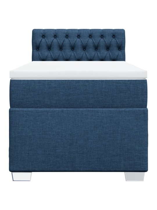 Box spring postel s matrací modrá 80x200 cm textil