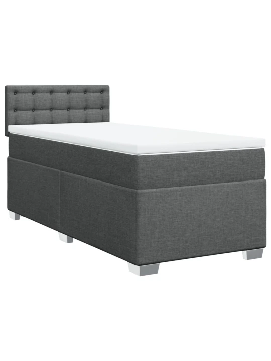 Box spring postel s matrací tmavě šedá 80 x 200 cm textil