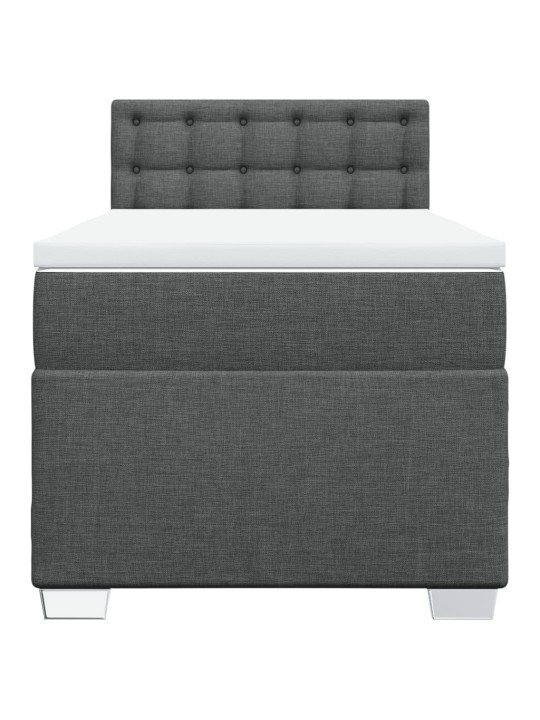 Box spring postel s matrací tmavě šedá 80 x 200 cm textil