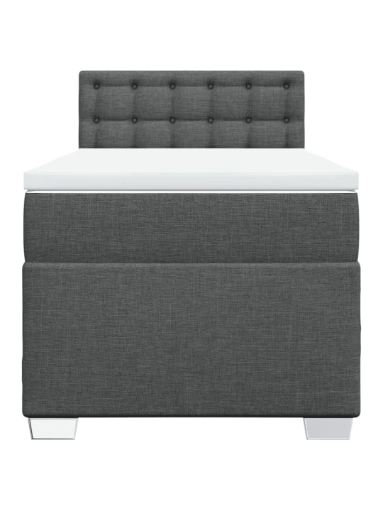 Box spring postel s matrací tmavě šedá 80 x 200 cm textil