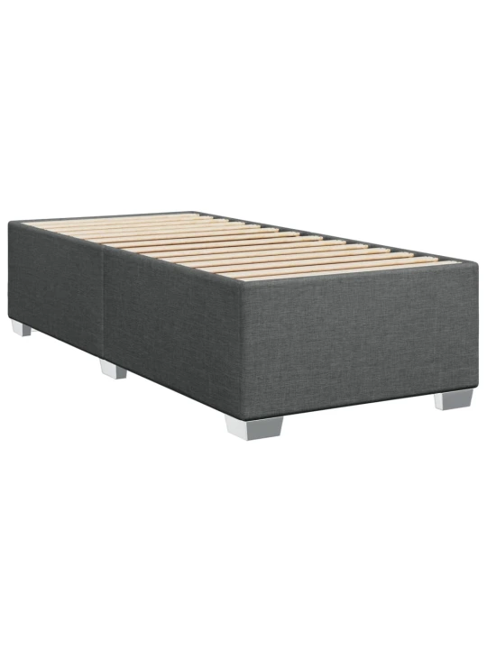 Box spring postel s matrací tmavě šedá 80 x 200 cm textil