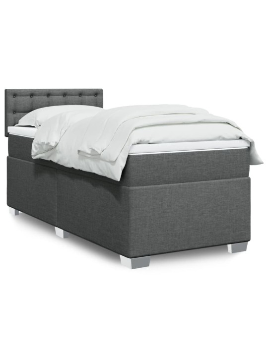Box spring postel s matrací tmavě šedá 80 x 200 cm textil