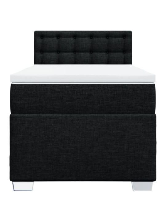 Box spring postel s matrací černá 80 x 200 cm textil