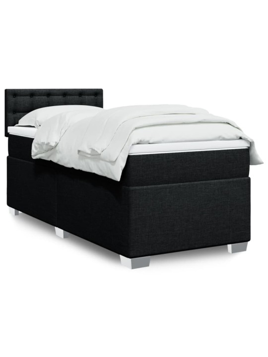 Box spring postel s matrací černá 80 x 200 cm textil