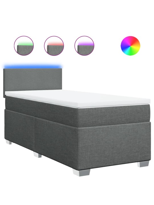 Box spring postel s matrací tmavě šedá 90x190 cm textil