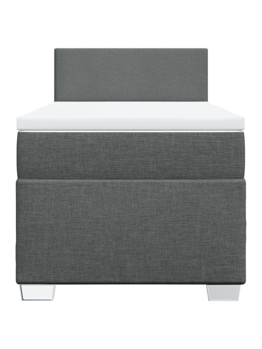 Box spring postel s matrací tmavě šedá 90x190 cm textil