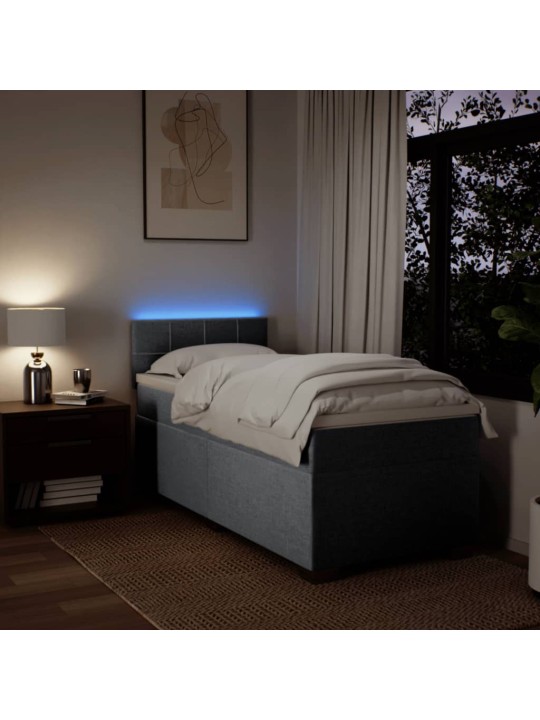 Box spring postel s matrací světle šedá 90x190 cm textil