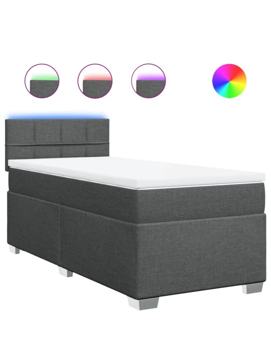 Box spring postel s matrací tmavě šedá 90x190 cm textil