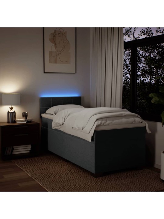 Box spring postel s matrací tmavě šedá 90x190 cm textil