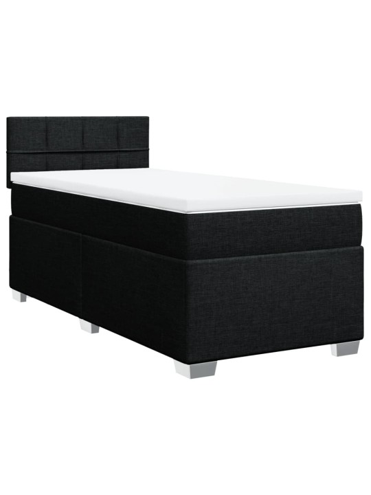Box spring postel s matrací černá 90x190 cm textil