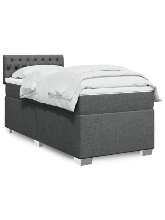 Box spring postel s matrací tmavě šedá 90x190 cm textil