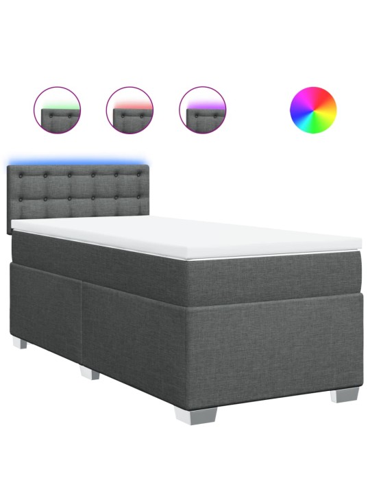 Box spring postel s matrací tmavě šedá 90x190 cm textil