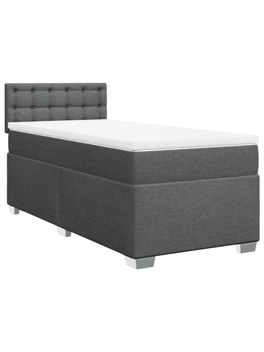 Box spring postel s matrací tmavě šedá 90x190 cm textil