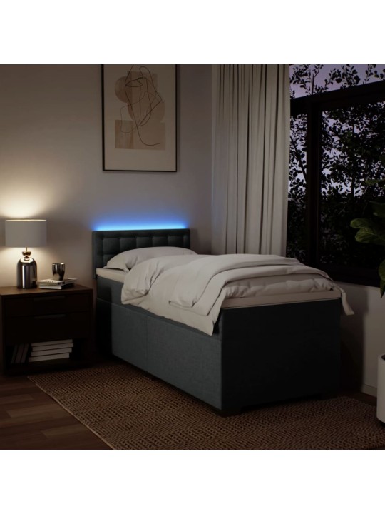 Box spring postel s matrací tmavě šedá 90x190 cm textil