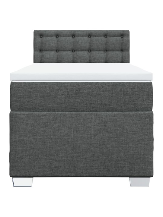 Box spring postel s matrací tmavě šedá 90x190 cm textil
