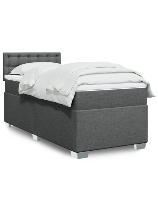 Box spring postel s matrací tmavě šedá 90x190 cm textil