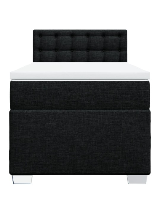 Box spring postel s matrací černá 90x190 cm textil